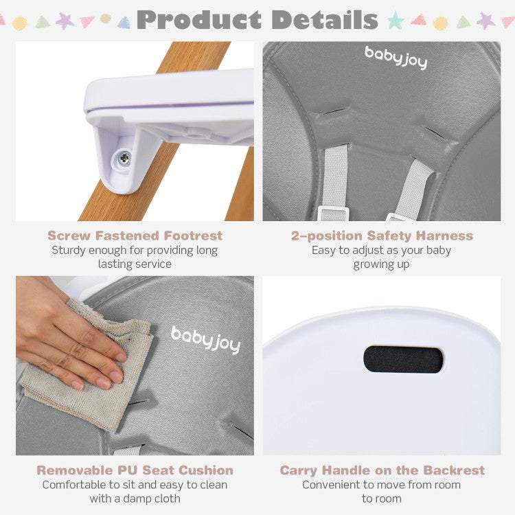 4-in-1 Convertible Baby High Chair Infant Feeding Chair