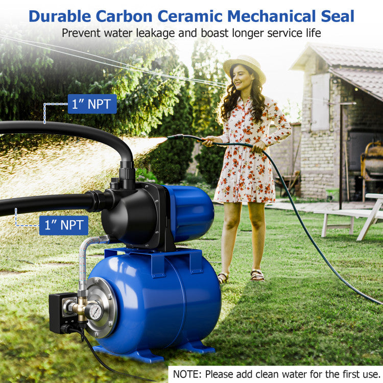 1200 W Garden Water Pump Shallow Well Pressurized Irrigation