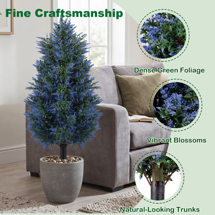 2 Pack 3.3 ft Artificial Lavender Topiary Trees with Ground Spikes for Indoor Outdoor