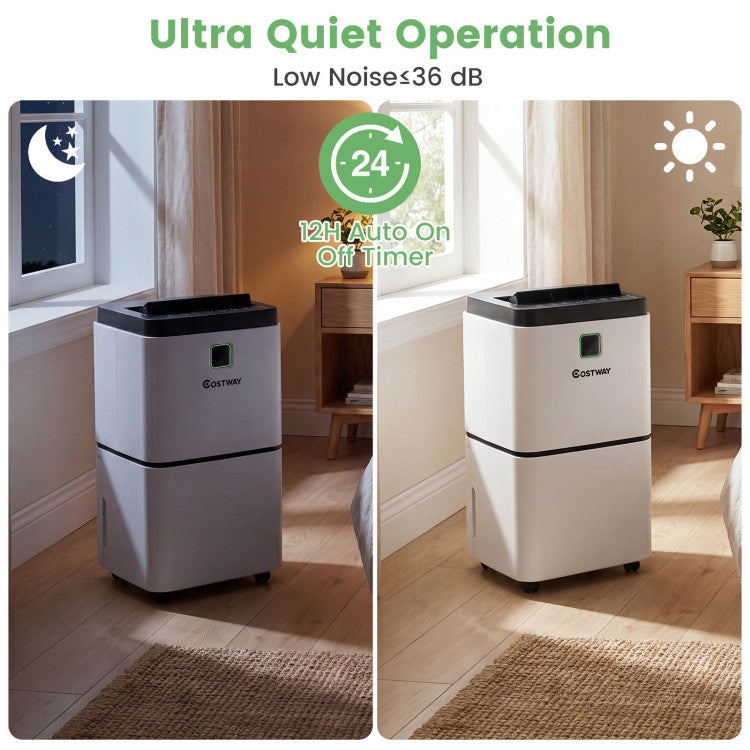 30 Pints 1500 Sq. ft Dehumidifier for Medium to Large Room with Indicator