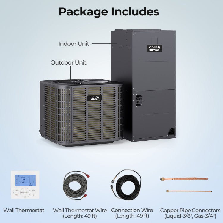3 Ton 19 SEER2 High-Performance Heat Pump System (Operates down to 5°F)