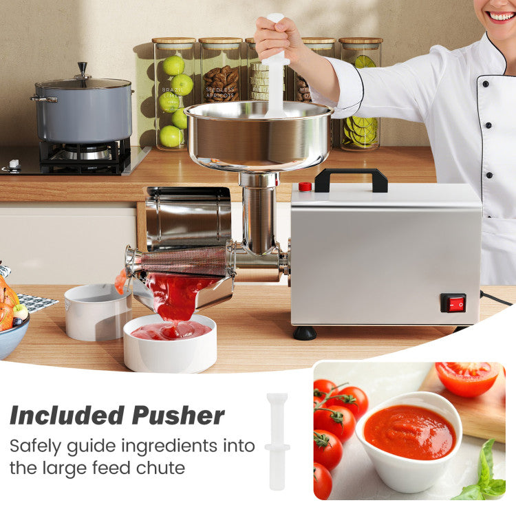 450W Electric Tomato Strainer Commercial Grade Food Mill Stainless Steel Sauce Maker