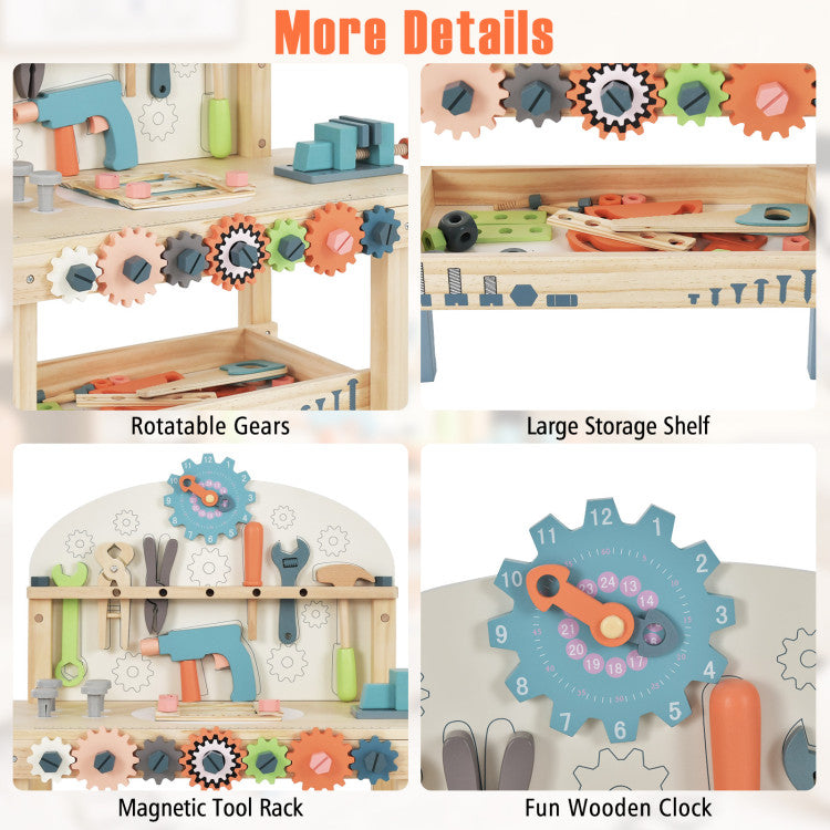 Kids Play Tool Workbench with Realistic Accessories