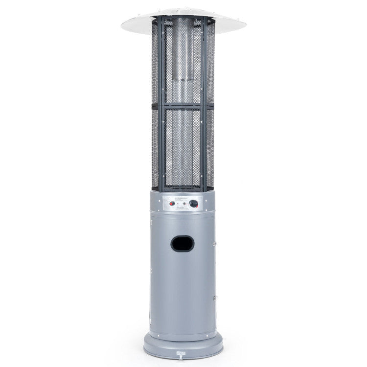 Outdoor Propane Patio Heater with Glass Tube and Tilt-Over Protection