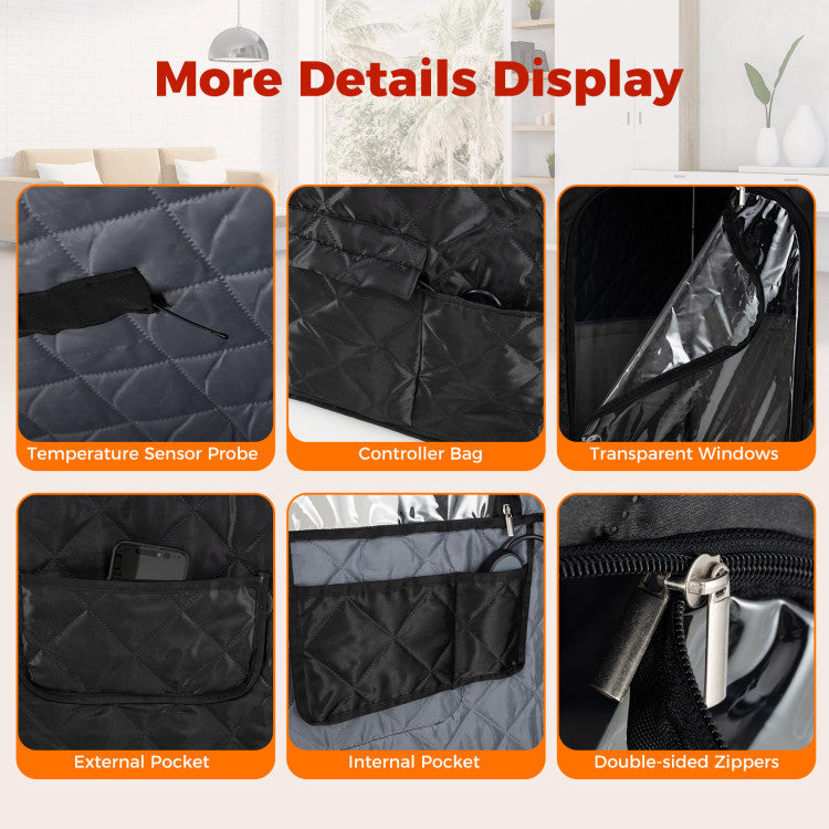 Portable Far Infrared Sauna Box for Home Full Body Sauna Tent