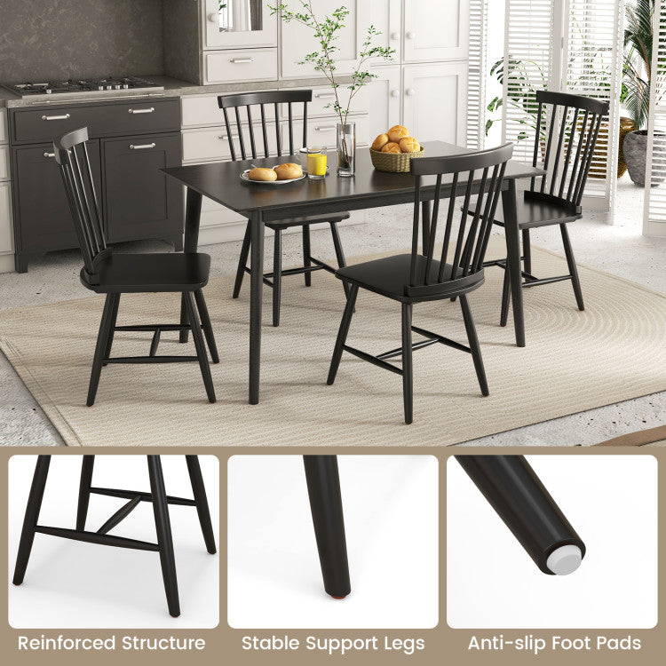 Set of 2 Windsor Dining Chairs with High Spindle Back