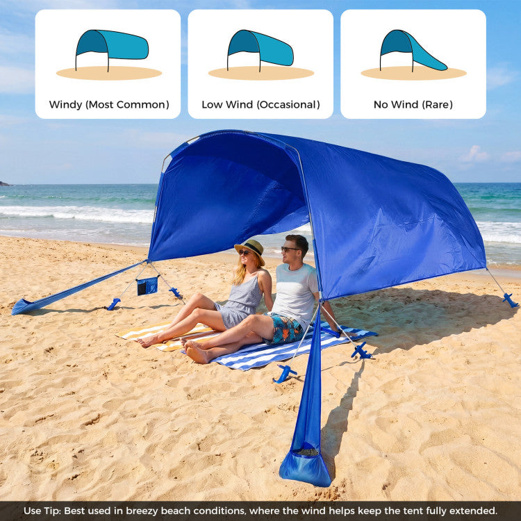 Wind Powered Beach Tent Portable Sun Shelter Canopy for Picnic