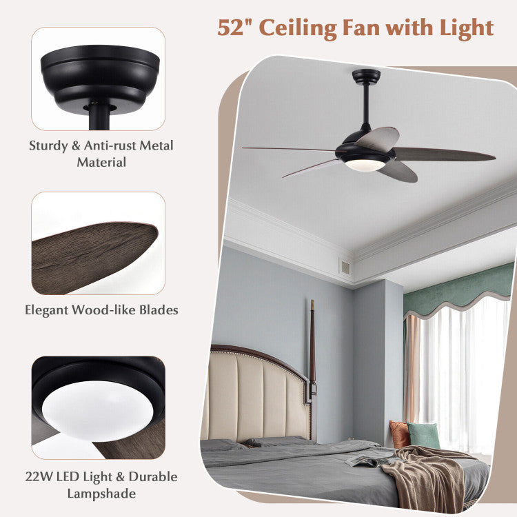 52 Inch Ceiling Fan with Lights and 3 Wind Speeds