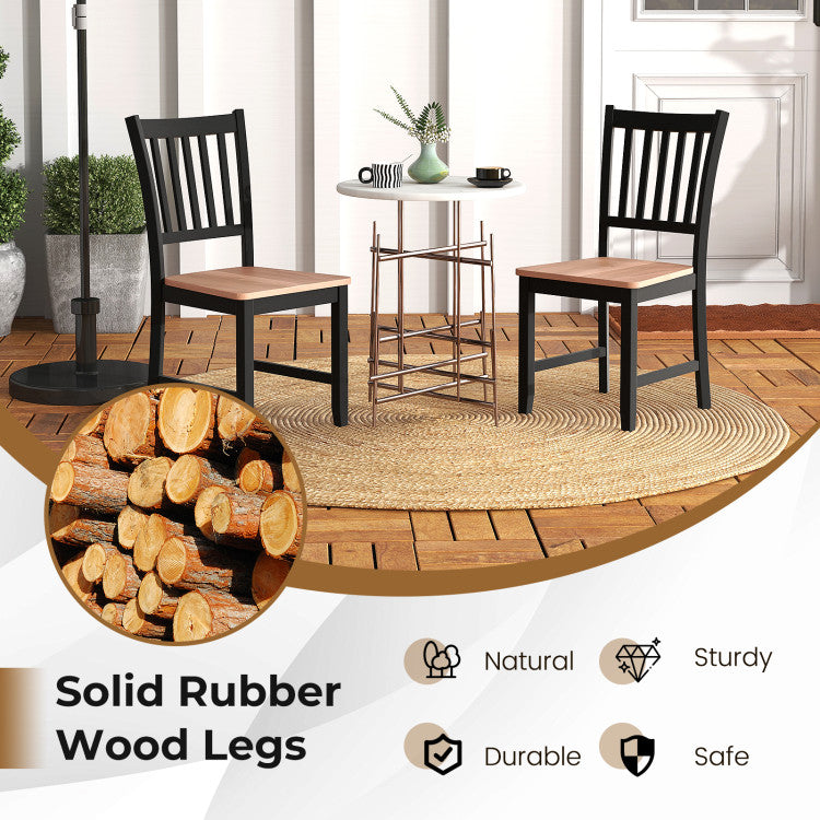 Set of 4 Dining Chair Spindle Back Wooden Legs