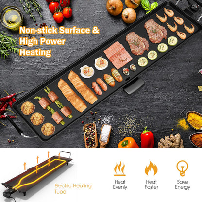 35 Inch Costway Electric Griddle Teppanyaki Grill with Adjustable Temperature