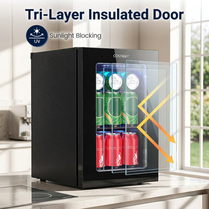 0.6 Cu.Ft Beverage Refrigerator 24 Cans Countertop Mini Fridge