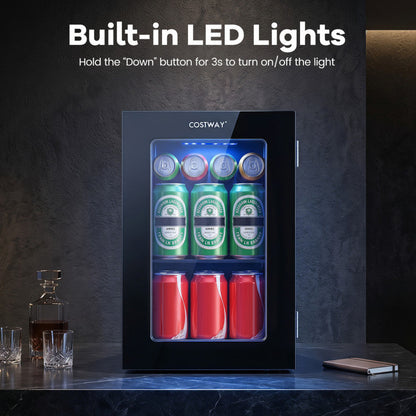 0.6 Cu.Ft Beverage Refrigerator 24 Cans Countertop Mini Fridge