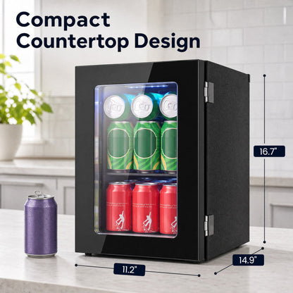 0.6 Cu.Ft Beverage Refrigerator 24 Cans Countertop Mini Fridge