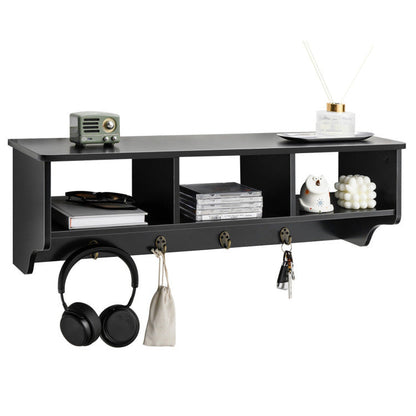 Wall Mount Hooks Shelf for Entryway Storage
