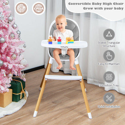4-in-1 Convertible Baby High Chair Infant Feeding Chair