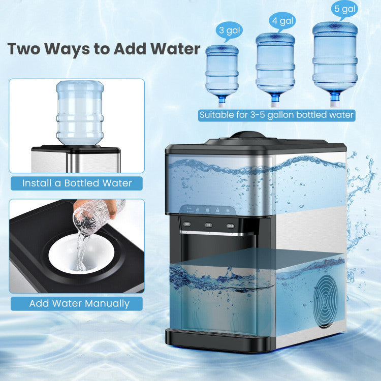 Water Cooler Dispenser 3-in-1 with Built-in Ice Maker and 3 Temperature Settings