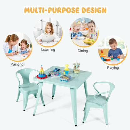 27-Inch Kids Square Steel Table Play Learn Activity Table