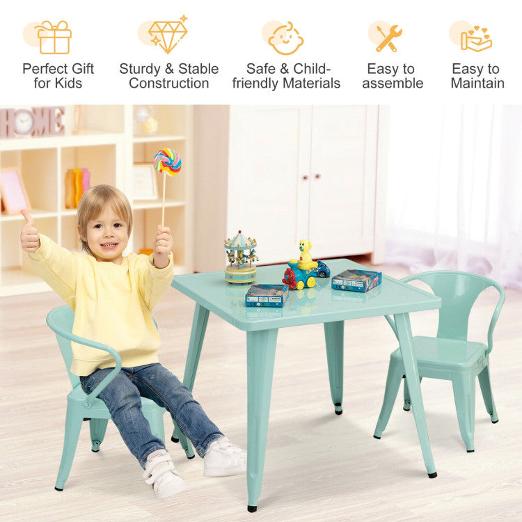 27-Inch Kids Square Steel Table Play Learn Activity Table