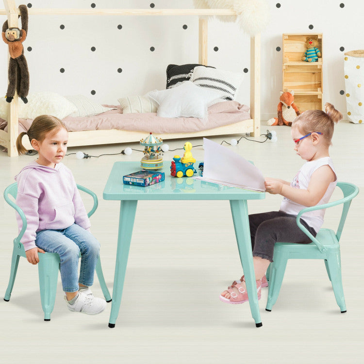 27-Inch Kids Square Steel Table Play Learn Activity Table