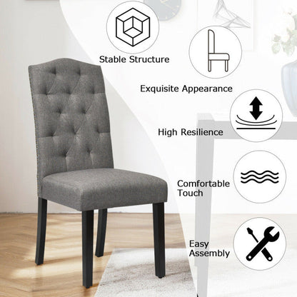Set of 2 Modern Tufted Dining Chairs with Padded Seat