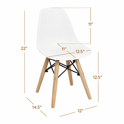 4 Pieces Medieval Style Children Chair Set with Wood Legs