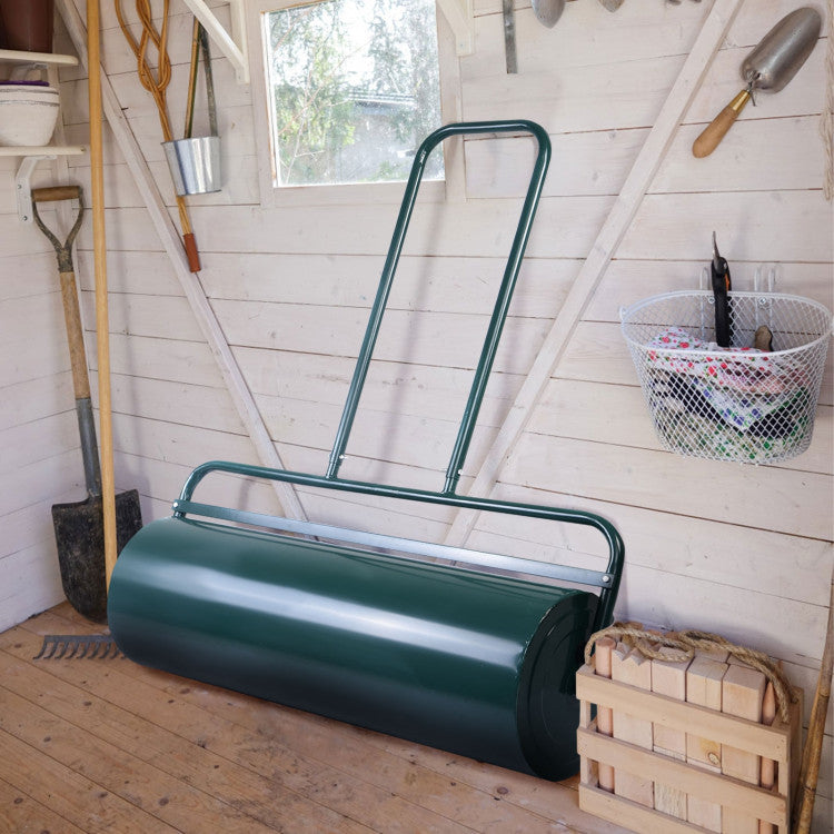 36 x 12 Inch Tow Lawn Roller Water Filled Metal Push Roller