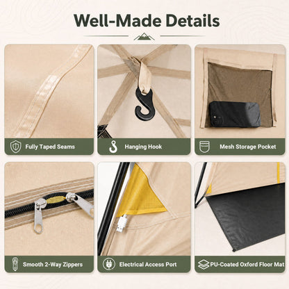 10 Person Instant Cabin Camping Tent with Rainfly 13 ft x 9 ft Portable Large Family Tent
