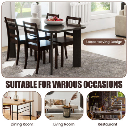 Set of 2 Wood Dining Chairs with Solid Rubber Wood Legs
