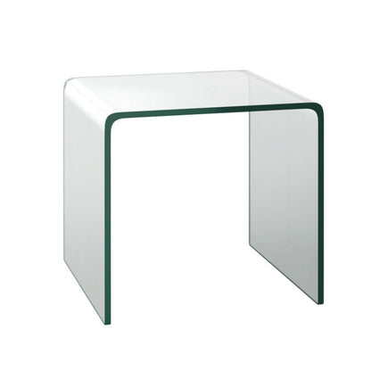 16 Inch Tempered Waterfall End Table with non-Slip Pad