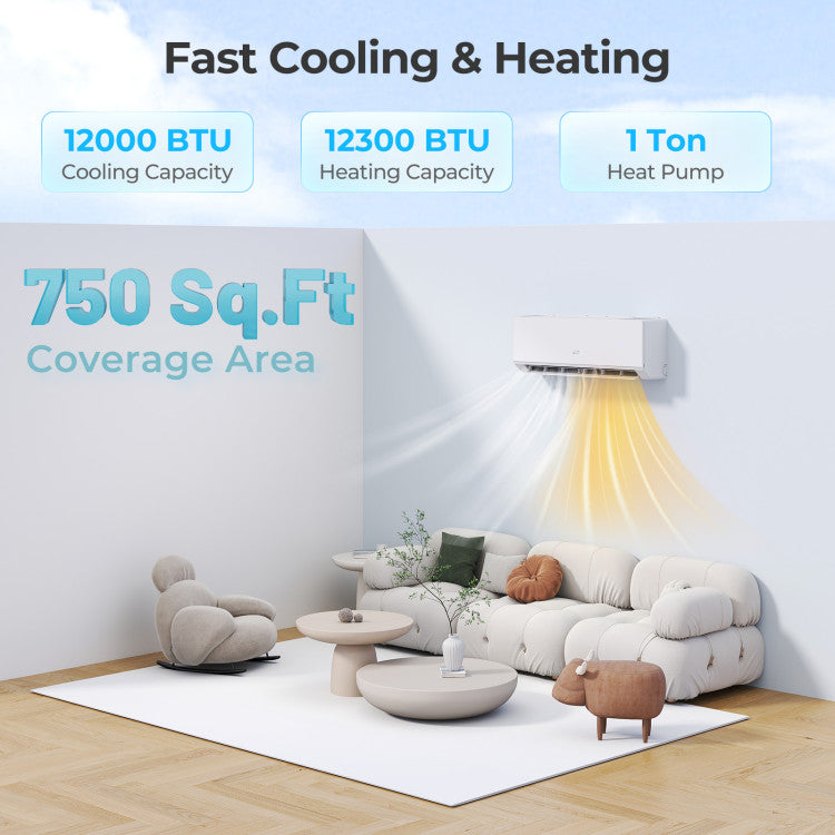 SEERXtreme Series ENERGY STAR Certified 12000 BTU 24 SEER2 115V Mini Split Heat Pump Heating at -15°F