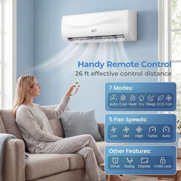 Blast Series 12000 BTU 17 SEER2 208-230V Mini Split Air Conditioner with Heat Pump