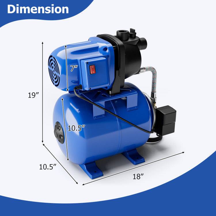 1200 W Garden Water Pump Shallow Well Pressurized Irrigation