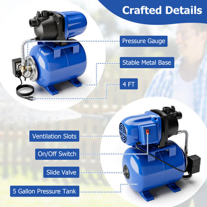 1200 W Garden Water Pump Shallow Well Pressurized Irrigation