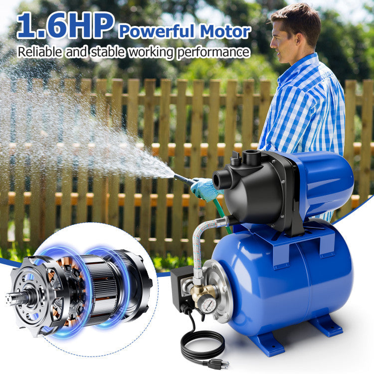 1200 W Garden Water Pump Shallow Well Pressurized Irrigation