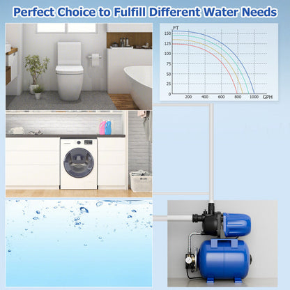 1200 W Garden Water Pump Shallow Well Pressurized Irrigation