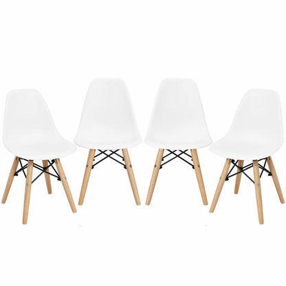 4 Pieces Medieval Style Children Chair Set with Wood Legs