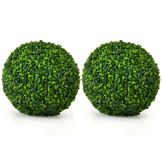 2 Pieces Artificial Topiary Balls Faux Boxwood Ball Plants