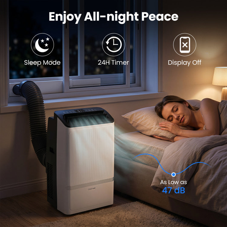 14000 BTU WiFi Enabled Portable Air Conditioner with Dehumidifier and 24H Timer
