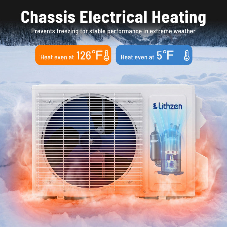18000 BTU 18.1 SEER2 208/230V Mini Split Air Conditioner Works with Alexa