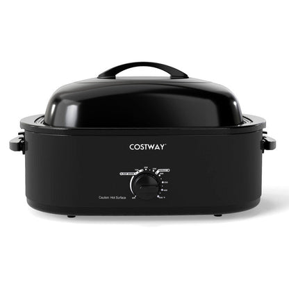 18QT Electric Roaster Oven with Self-Basting Lid Turkey Roaster with Removable Pan