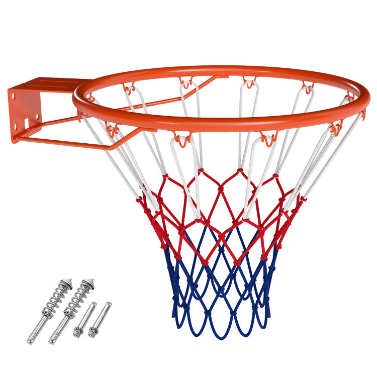 18" Basketball Rim Heavy Duty Wall Mounted Basketball Rim Goal Replacement