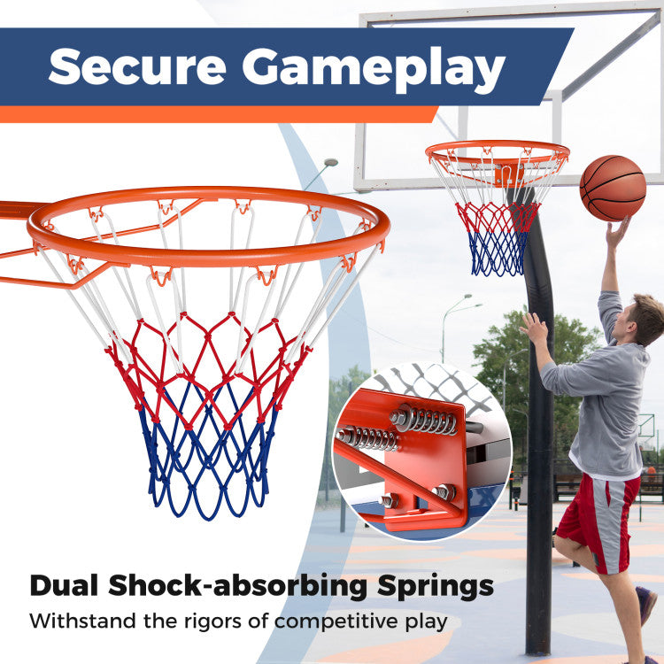 18" Basketball Rim Heavy Duty Wall Mounted Basketball Rim Goal Replacement