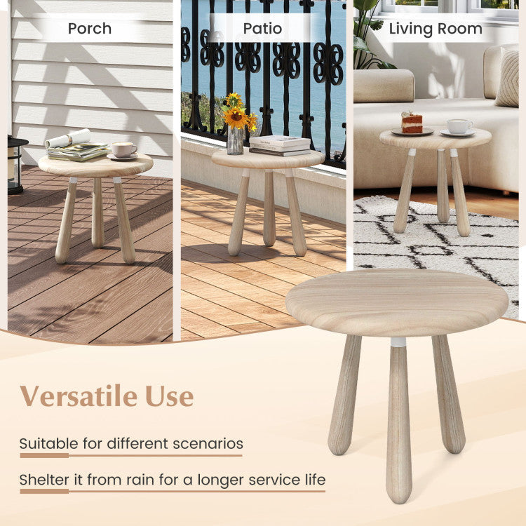 18 Inch Outdoor Mahogany Wood Side Table with Thickened Board