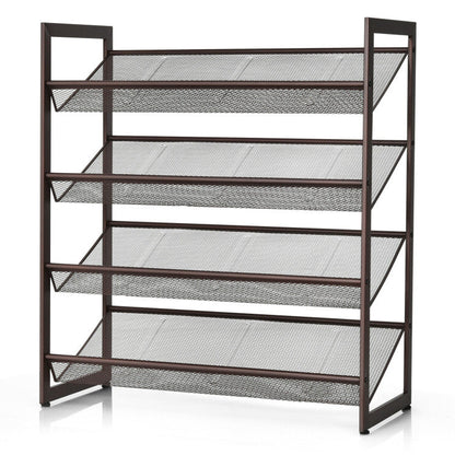 2/3/4 Tiers Flat and Slant Metal Shoe Rack for Entryway Hallway
