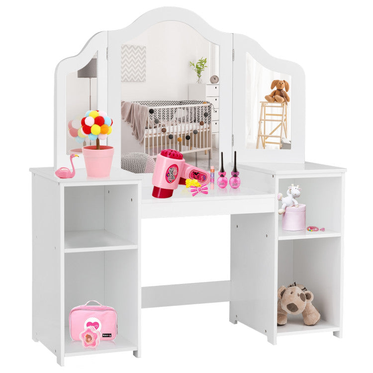2-in-1 Detachable Design Kids Vanity Dressing Table