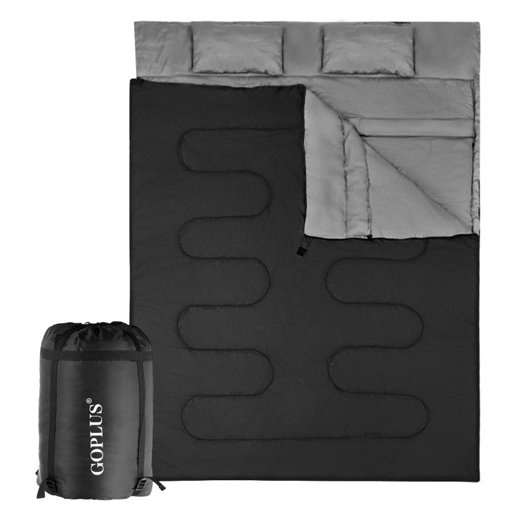 2 Person Waterproof Sleeping Bag with 2 Pillows