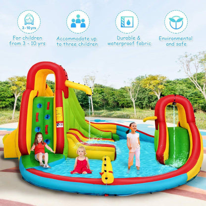 Kids Gift Inflatable Water Slide Bounce Park with 480 W Blower