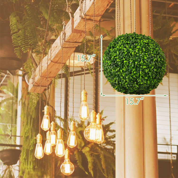 2 Pieces Artificial Topiary Balls Faux Boxwood Ball Plants