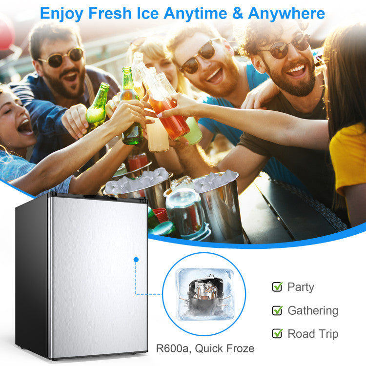 3 Cubic Feet Compact Upright Freezer with Stainless Steel Door