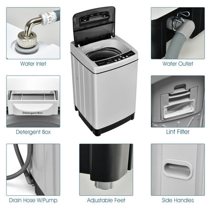 Full-Automatic Washing Machine 1.5 Cubic Feet 11 LBS Washer